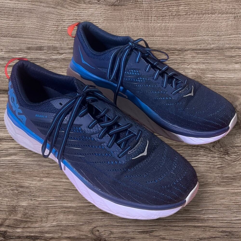Mens Hoka One One Arahi 4 Blue Running Shoes Size 11.5 1106473-MBDBL